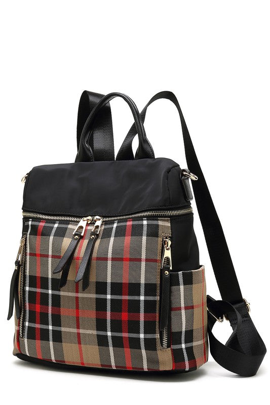MKF Collection Nishi Plaid Backpack By Mia K