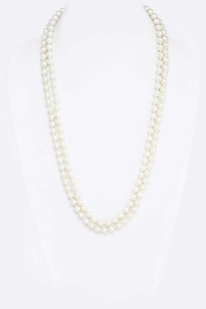 8MM Hand Knotted 60 Pearl Necklace