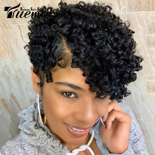 Short Curly Lace Front Human Hair Wig