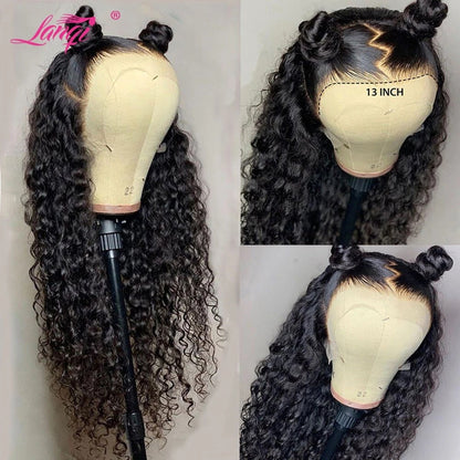 Transparent 13x4 Deep Wave Lace Frontal Wig 30 Inch Brazilian Deep Curly Lace Front Human Hair Wigs For Women Human Hair Wigs