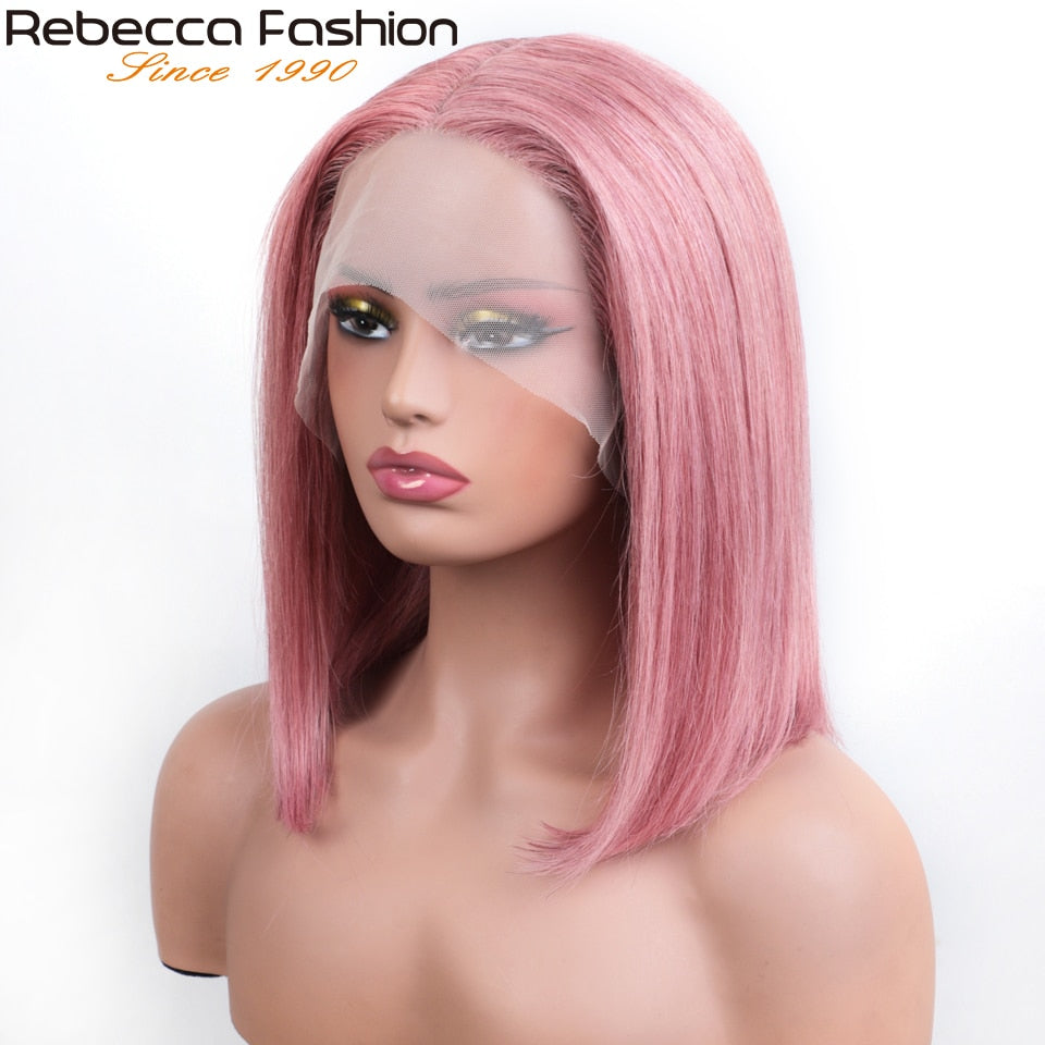 Ginger Short Bob Lace Front Wigs 100% Human Hair Wigs Bob Lace Wigs For Women Blonde Orange Straight Brazilian Hair Closure Wig