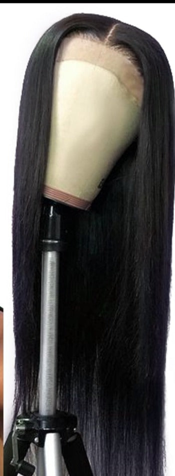 Brazilian Lace Closure Non-Remy Human Hair Straight Lace Wigs With Baby Hair 150% Density